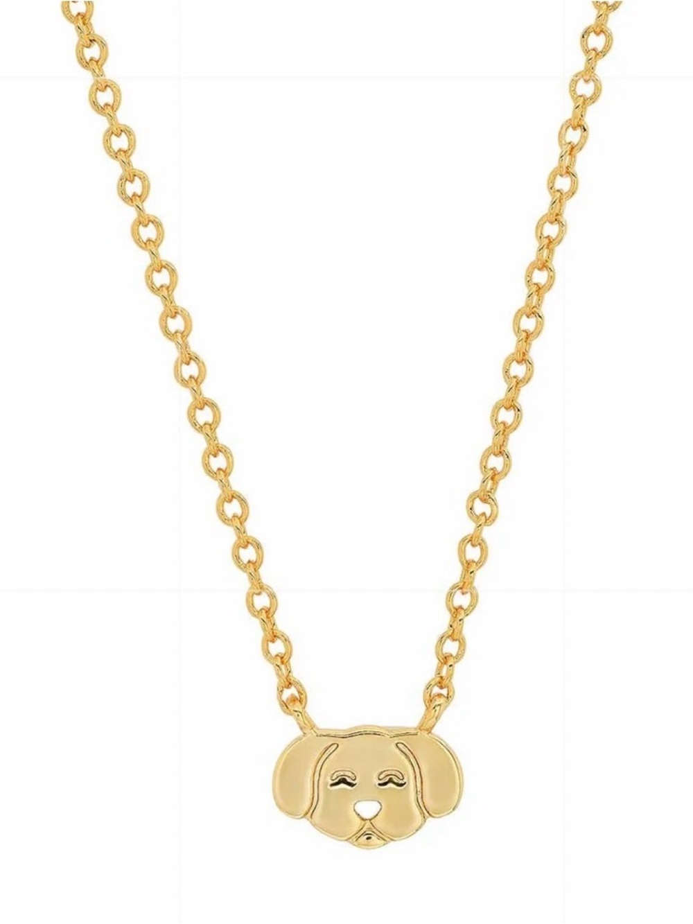 Tai Gold Dog Face Charm Necklace